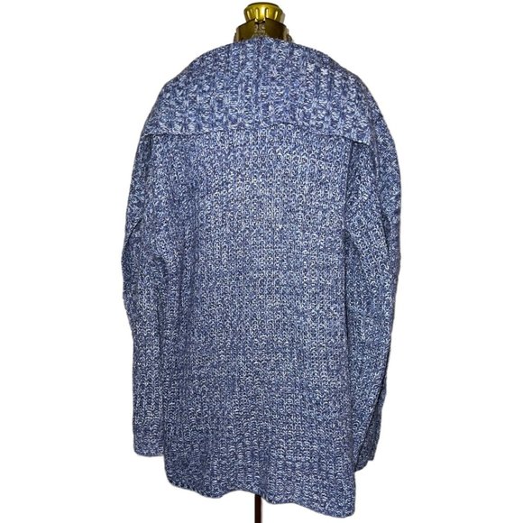 Larry Levine Blue Open Front Sweater Cardigan Thigh Length Womens Size Medium - Picture 3 of 8